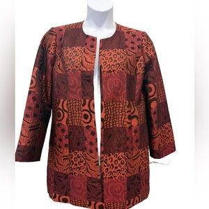 Lior Paris Red, Orange and Black Patchwork Women's Jacket M